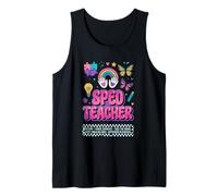 SPED Teacher Fierce Advocate Rainbow Inclusion Graphic Tank Top