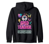SPED Teacher Fierce Advocate Rainbow Inclusion Graphic Zip Hoodie
