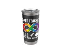 SPED Teacher Inclusion Matters Rainbow Infinity Stainless Steel Insulated Tumbler