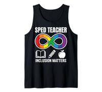 SPED Teacher Inclusion Matters Rainbow Infinity Tank Top