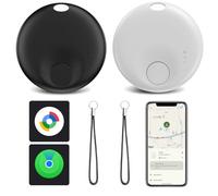 Spedal Tracker Tag for iOS or Android Find My Dual System, Item Locator for Keys, Luggage, Backpack, Wallet Works with iOS Find My or Google Find Hub (Black&White, 2 Pack)