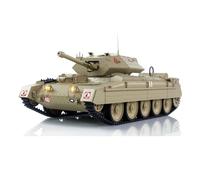 SpedUpX 1/16 British Crusader MK III RC Tank 2.4GHz RTR Military Battle Model with 360° Rotating Turret, Smoke, Sound & Light Effects, Recoil Simulation, Dual-Speed(Sand yellow)