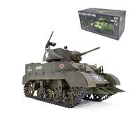 SpedUpX 1/16 M5A1 Stuart RC Tank 2.4GHz Remote Control Light Tank Model with Sound, Light, Smoke Effects, 360° Turret Rotation, Recoil Cannon, Dual Speed(Preset shadow color)