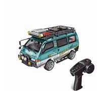 SpedUpX 1:24 Full Scale Delica 2.4G 2WD/4WD RC Car with Controllable Headlights & Shift, Mechanical 3-Speed Gearbox, Remote Control Toy Vehicle Great Gift - 2WD/Pearl Green