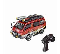 SpedUpX 1:24 Full Scale Delica 2.4G 2WD/4WD RC Car with Controllable Headlights & Shift, Mechanical 3-Speed Gearbox, Remote Control Toy Vehicle Great Gift - 2WD/Pearl Red
