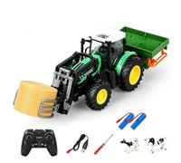 SpedUpX 1:24 RC Tractor, 2.4GHz Remote Control Farm Vehicle with Lights | 1:24 RC farm tractor with 2.4GHz four-direction control, lights, demonstration mode, 40 m range and around 50 min runtime