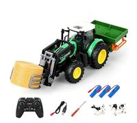 SpedUpX 1:24 RC Tractor, 2.4GHz Remote Control Farm Vehicle with Lights | 1:24 RC farm tractor with 2.4GHz four-direction control, lights, demonstration mode, 40 m range and around 50 min runtime