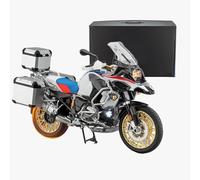 SpedUpX 1/6 Alloy RC Motorcycle, Full-Function Remote Control Bike Model with Lights, Sound, Exhaust Spray, Rear Wheel Drive, Realistic Scale Motorbike RTR(R1250GS White)