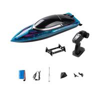 SpedUpX 2.4G Large High-Speed RC Boat with Lights, Summer Water Racing Toy(transparent yellow)