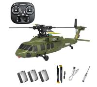 SpedUpX Black Hawk K200 RC Helicopter, 6CH Simulation Aerobatic Model with Optical Flow Positioning, Capable of Inverted Flight(Green/3 Battery)