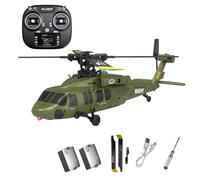 SpedUpX Black Hawk K200 RC Helicopter, 6CH Simulation Aerobatic Model with Optical Flow Positioning, Capable of Inverted Flight(Green/2 Battery)