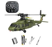 SpedUpX Black Hawk K200 RC Helicopter, 6CH Simulation Aerobatic Model with Optical Flow Positioning, Capable of Inverted Flight(Green/1 Battery)