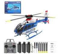 SpedUpX C123 EC135 RC Helicopter for Adults, 1/36 2.4G 6CH Single-Rotor Gyroscopic Flying Aircraft Model with 3D Flip, Inverted Flight, Altitude Hold, One Key Take Off/Landing(Blue White