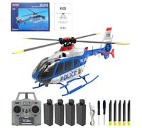 SpedUpX C123 EC135 RC Helicopter for Adults, 1/36 2.4G 6CH Single-Rotor Gyroscopic Flying Aircraft Model with 3D Flip, Inverted Flight, Altitude Hold, One Key Take Off/Landing(Blue White