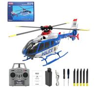 SpedUpX C123 EC135 RC Helicopter for Adults, 1/36 2.4G 6CH Single-Rotor Gyroscopic Flying Aircraft Model with 3D Flip, Inverted Flight, Altitude Hold, One Key Take Off/Landing(Blue White