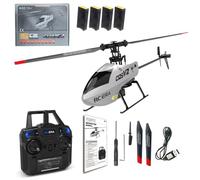SpedUpX C129 V2 Rc Era Helicopter, 4CH Flybarless Micro Remote Control Helicopter with 6-Axis Gyro, 2.4GHz RC Aircraft with 3D Flips, Altitude Hold, One Key Take Off/Landing - 4 Battery