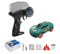 SpedUpX New Pocket RC Drift Car, 1:64 2.4GHz High-Speed Remote Control Drift Car, Rechargeable Racing Vehicle LED Lights, 7 Colors of Light, 4 Light Modes for Hobbyists (Green)