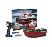 SpedUpX Remote Control Boat, 1/72 RC Tugboat for Pools and Lakes, 2.4 Ghz High-Speed RC Boat with Low Battery Reminder Boats Water Toys (Green)