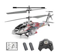SpedUpX Remote Control Military Flying Helicopter Toy, XK1 3.5CH Altitude Hold Helicopter with Gyro & LED Light, RC Helicopters for Adults Beginner - Platinum/2 Battery
