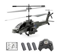 SpedUpX Remote Control Military Flying Helicopter Toy, XK1 3.5CH Altitude Hold Helicopter with Gyro & LED Light, RC Helicopters for Adults Beginner - Army Green/3 Battery