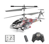 SpedUpX Remote Control Military Flying Helicopter Toy, XK1 3.5CH Altitude Hold Helicopter with Gyro & LED Light, RC Helicopters for Adults Beginner - Platinum/1 Battery