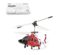SpedUpX S111H Remote Control Helicopter, 2.4G RC 3CH Dual-Prop Gyro Stabilized Airplane Model with Bright Night, Rc Helicopter for Adults (RTF Version/White Orange)