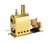 SpedUpX Steam Engine Model Kit, Mini Pure Copper Steam Engine Model Toy Creative Gift Set with Boiler - G-1B