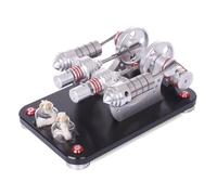 SpedUpX Stirling Engine Kit, Metal 2-cylinder Parallel Bootable Stirling Engine Model Micro External Combustion Engine Model, Physics Science Experiment for Adult