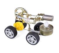 SpedUpX Stirling Engine Model Kit, Single Cylinder Stirling Engine Model Functional Car Motor Model Science Experimental Toy Golden(Ty1)