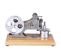 SpedUpX Stirling Engine Model Kit, Solid Wood Baseplate DIY All-metal Vacuum Stirling Engine Stem Steam Model Set, Educational Physics Experiment STEM Toys for Adults(QX-ZK-01)