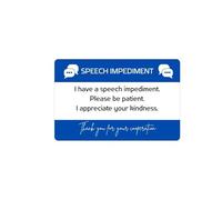 Speech Impediment Stammer Medical Information Metal Card - Discreet Wording Wallet Purse Card