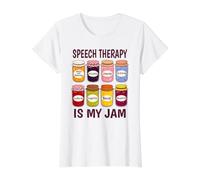 Speech Language Therapist | SLP Therapy is My Jam Value Graphic T-Shirt, Women, White, L