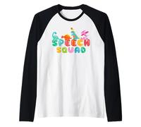 Speech Squad Cute Dinosaur Speech Therapy Speech Pathologist Raglan Baseball Tee