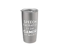 Speech Therapist by Day Gamer by Night Language Pathology Stainless Steel Insulated Tumbler