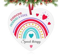Speech Therapist Gift for Women Ceramic Christmas Ornaments 2025 for Tree Decorations Pathologist Appreciation Gifts for Women Therapy Xmas Tree Ornament Language Therapist Pathologist Holiday Decor