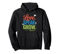 Speech Therapist Love Speak Grow Heart Bubbles Slp Therapy Pullover Hoodie