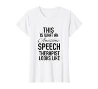 Speech Therapist Pathologist SLP Therapy Assistant Value Graphic T-Shirt, Women, White, S