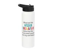 Speech Therapist Shirt Funny School Staff Gift Stainless Steel Insulated Water Bottle
