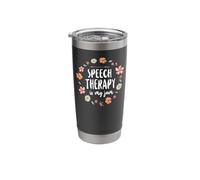 Speech Therapist Therapy Assistant SLP Flower Floral Speech Stainless Steel Insulated Tumbler