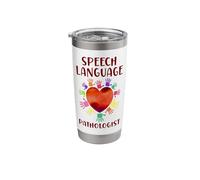Speech Therapist Therapy Assistant SLP Heart Hands Speech Stainless Steel Insulated Tumbler