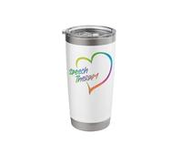 Speech Therapist Therapy Assistant SLP Heart Speech Therapy Stainless Steel Insulated Tumbler