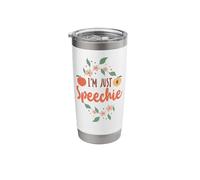 Speech Therapist Therapy Assistant SLP Pun Peach I'm Just Stainless Steel Insulated Tumbler