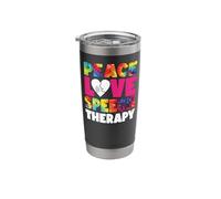 Speech Therapist Therapy Assistant SLP Tie Dye Peace Love Stainless Steel Insulated Tumbler