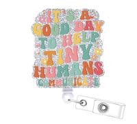 Speech Therapy Badge Reel Retractable - Cosmisun SLP Badge Holder Retractable with Alligator Clip Acrylic ID Name Badge Reel Speech Language Therapist Gifts for Nurse Nursing Medical Worker Teacher