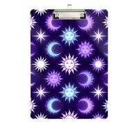 Speech Therapy clipboard Purple Blue Celestial Sun and Moon Plastic for Football Softball Coaching Size 9 x 12.5 Tabla para escribir