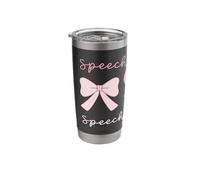 Speech Therapy Coquette Pink Bows SLP Speech Pathology Stainless Steel Insulated Tumbler