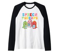 Speech Therapy Dinosaur Speeh Language Pathology SLP Raglan Baseball Tee