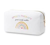 Speech Therapy Gifts Makeup Bag Speech Therapist Appreciation Gift Speech Pathologist Gifts SLP Thank You Gifts Cosmetic Pouch Bag SLP Gifts for Language Pathologist Coworker Christmas Birthday Gift