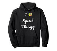 Speech Therapy Heart SLP Language Pathologist Communication Pullover Hoodie