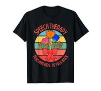 Speech Therapy Pathologist Language Therapist Spring Flower Value Graphic T-Shirt, Men, Black, S